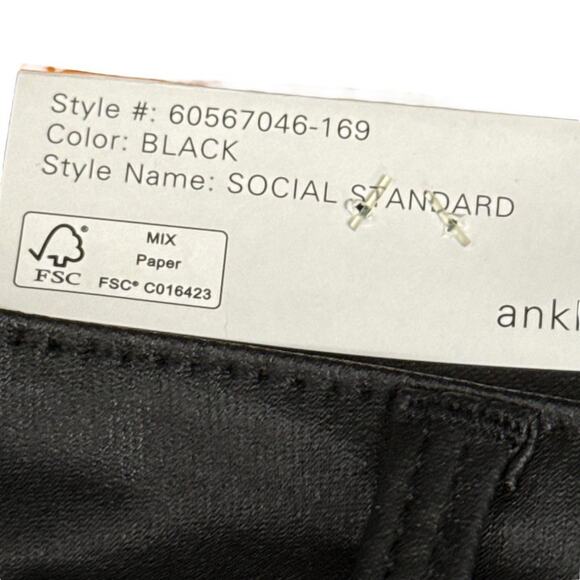 Social Standard by Sanctuary Ankle Skinny Waxed Black Stretch Pants NWT sz 12 - Picture 14 of 16